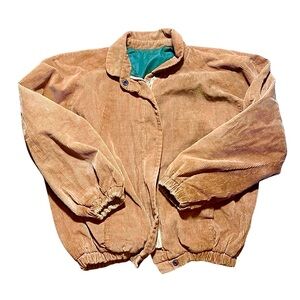 Vintage 70s Liz Claiborne Size Large Tan Corduroy Jacket